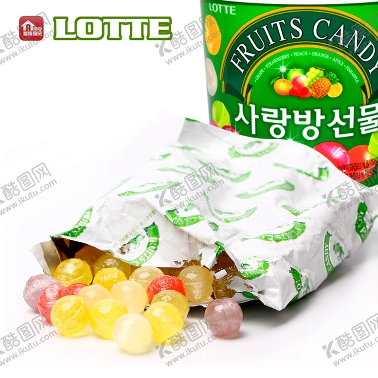编号：97159109200615063008【酷图网】源文件下载-韩国乐天爱心球糖水果糖