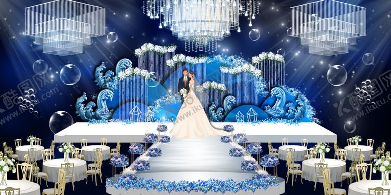 编号：25542606240614155955【酷图网】源文件下载-蓝色婚礼