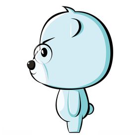 Q版卡通矢量熊侧面戴眼镜