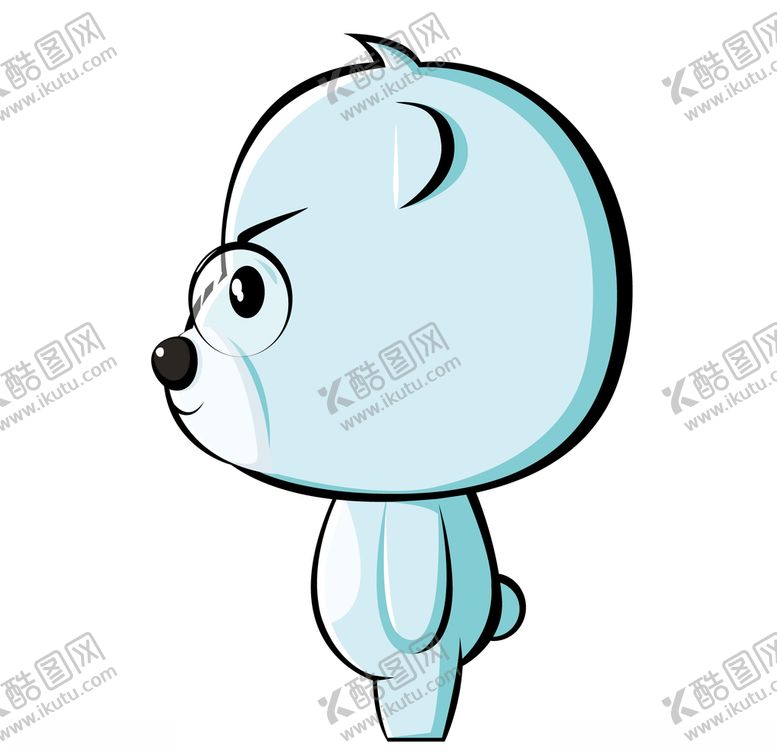 编号：57201010230834424203【酷图网】源文件下载-Q版卡通矢量熊侧面戴眼镜