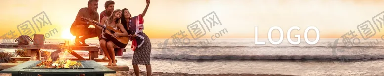 编号：20503902182002377677【酷图网】源文件下载-户外夕阳快乐烧烤banner