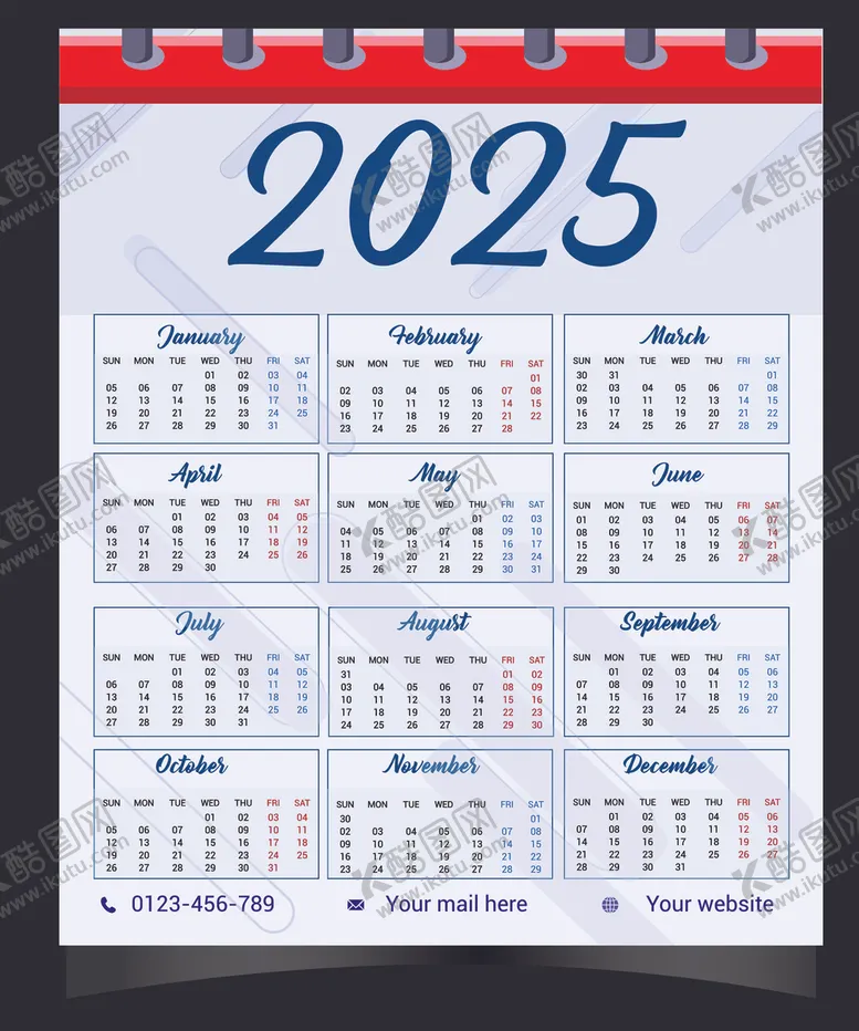编号：55894801261849213989【酷图网】源文件下载-2025年日历