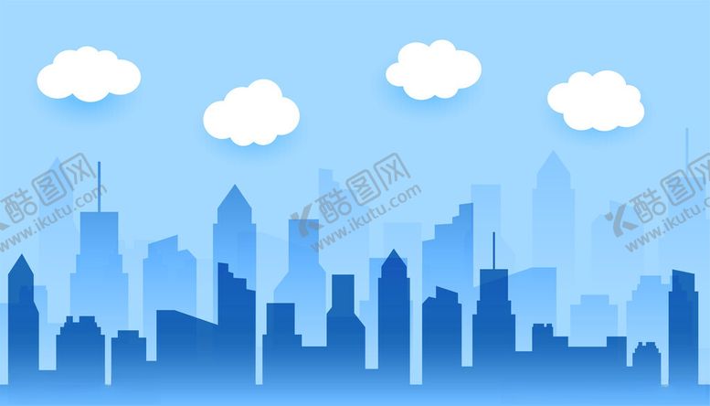 编号：11613104081253575716【酷图网】源文件下载-蓝色都市天际线景观