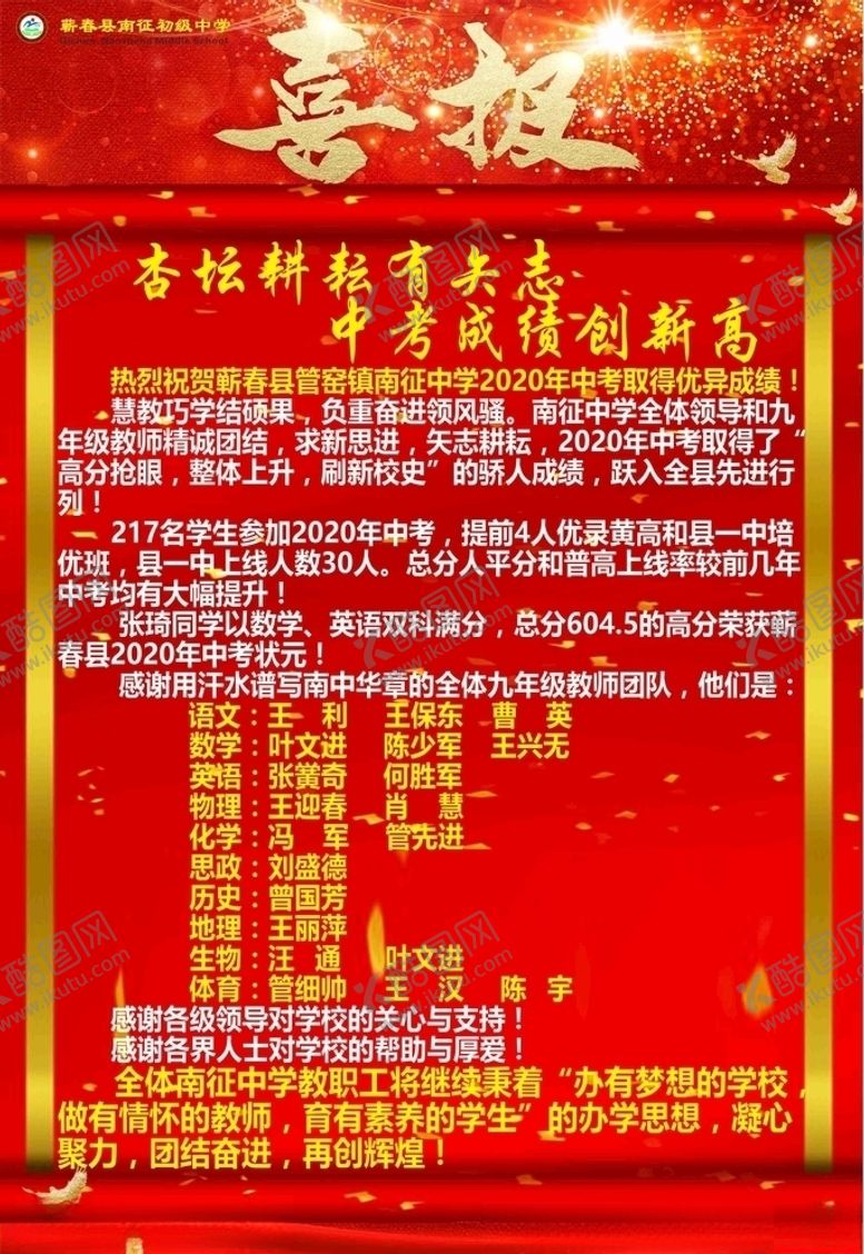 编号：55544505090851292226【酷图网】源文件下载-高考喜报