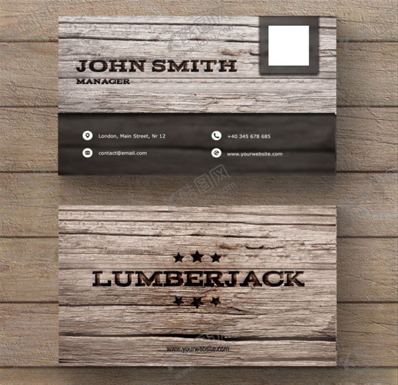 编号：91236410021956585729【酷图网】源文件下载-木纹背景名片模板