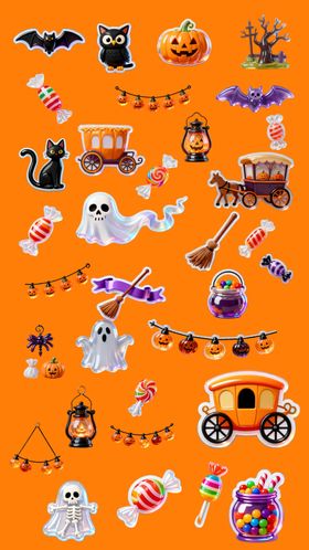 万圣节免扣立体贴纸