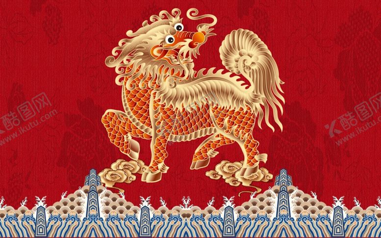 编号：59898406181126151620【酷图网】源文件下载-复古祥云红色瓦墙