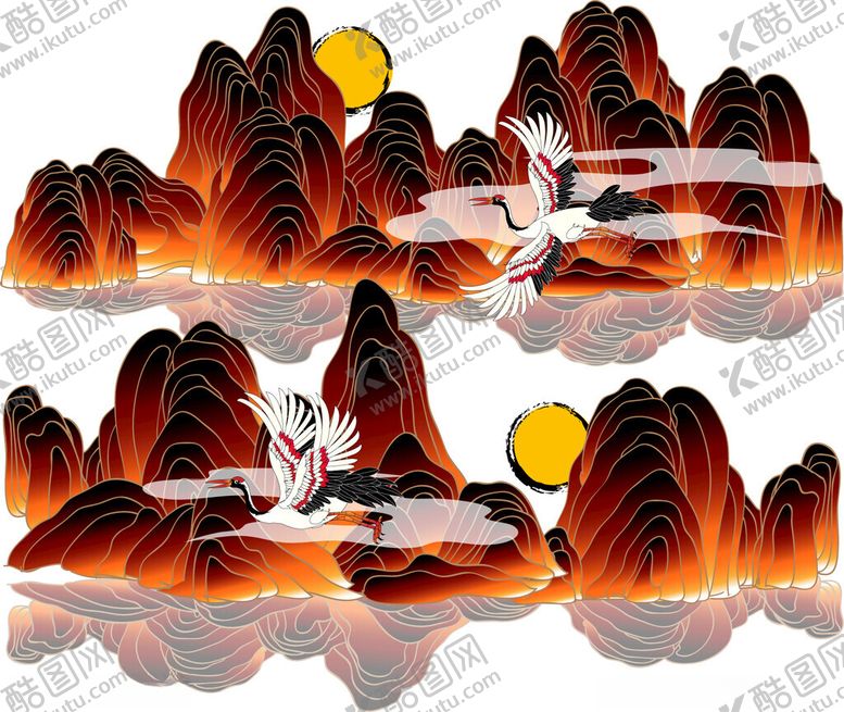 编号：87741511212146091045【酷图网】源文件下载-水墨风山水风景插画