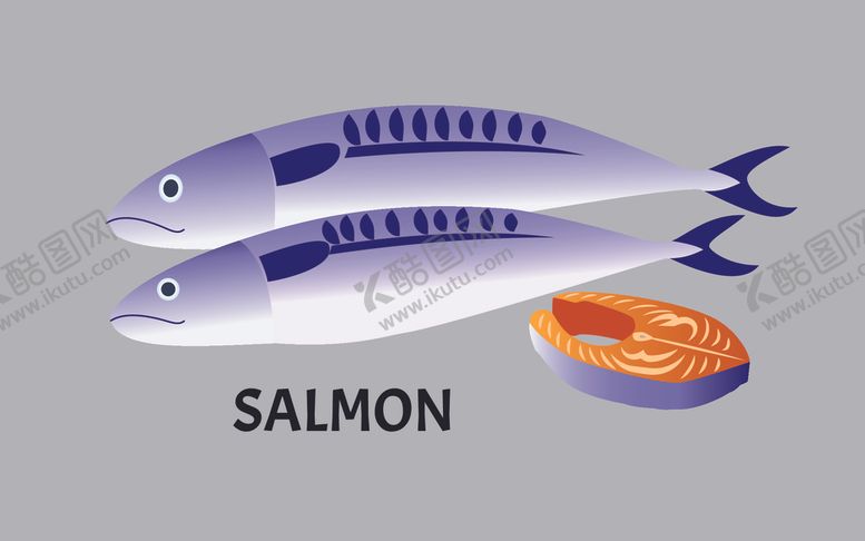编号：80750109281226141524【酷图网】源文件下载-鲑鱼背景分离的载体图解