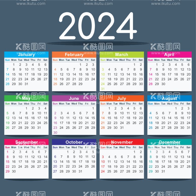 编号：68017312131430113331【酷图网】源文件下载-2024年日历