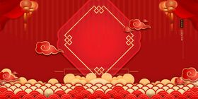 新年背景窗花兔迎春兔台历