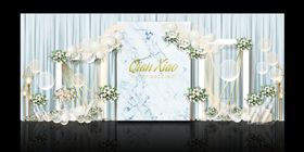 白色大理石纹婚礼订婚舞台