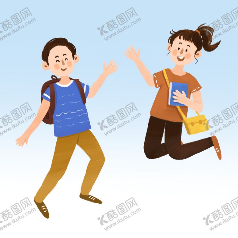 编号：63785909181614229086【酷图网】源文件下载- 欢呼跳跃的学生 