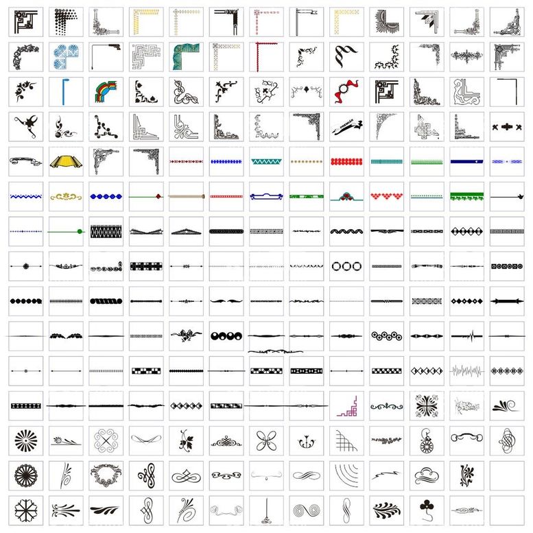 编号：35636612200657541836【酷图网】源文件下载-边框 点缀 常用花边 古典