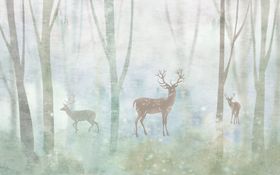 森林麋鹿背景墙