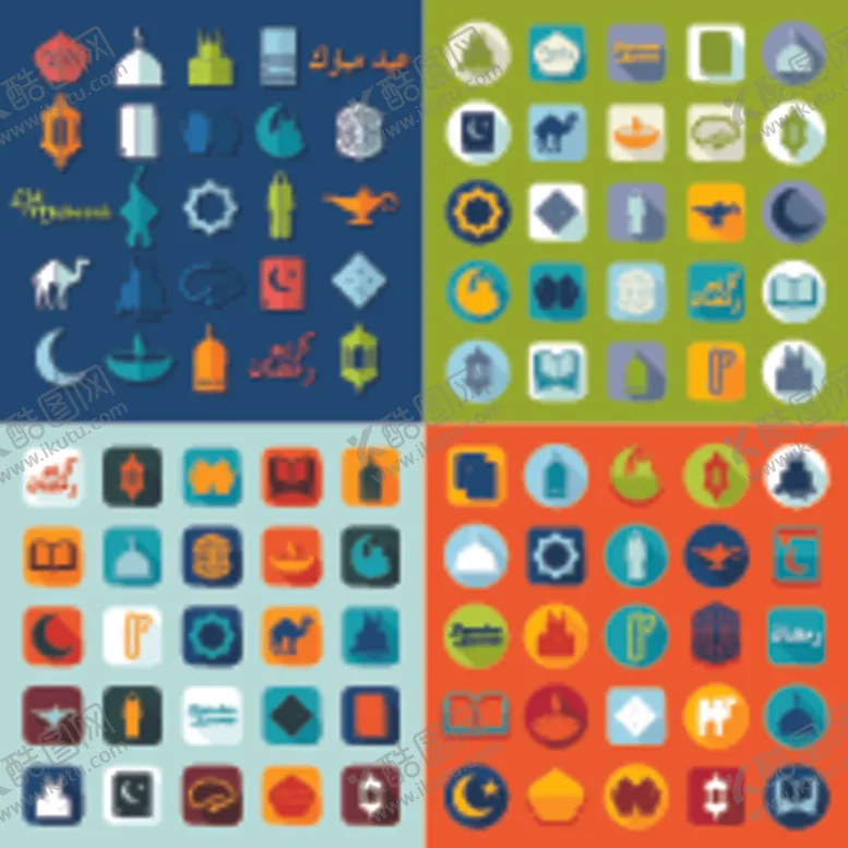 编号：67401504212016234253【酷图网】源文件下载-多彩扁平化图标集合