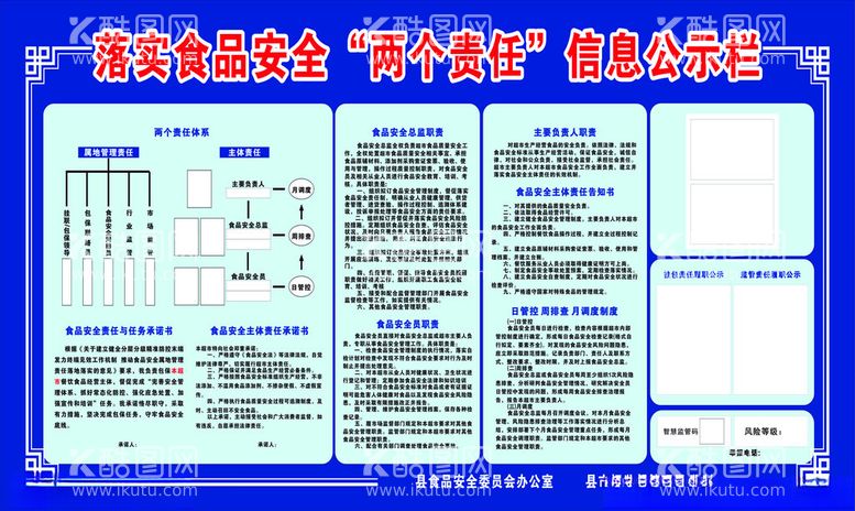 编号：34977812041757284387【酷图网】源文件下载-食品安全两个责任信息公示栏