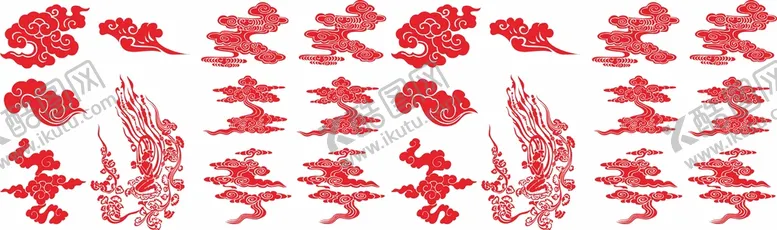 编号：92391010272115542667【酷图网】源文件下载-祥云矢量图祥云各种造型元素