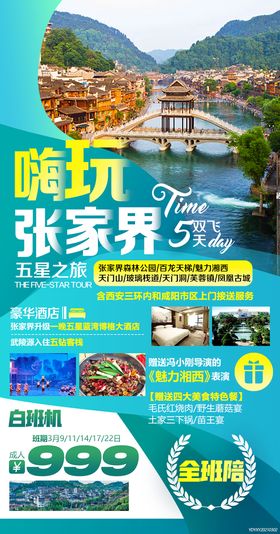 张家界白龙天梯旅游海报