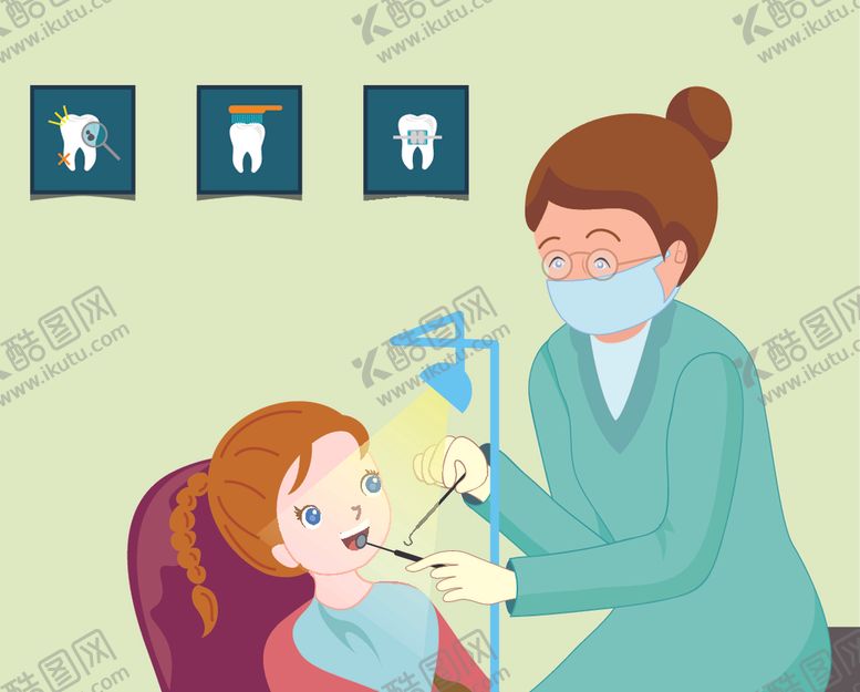 编号：51546109181408284497【酷图网】源文件下载-牙科医疗主题插画