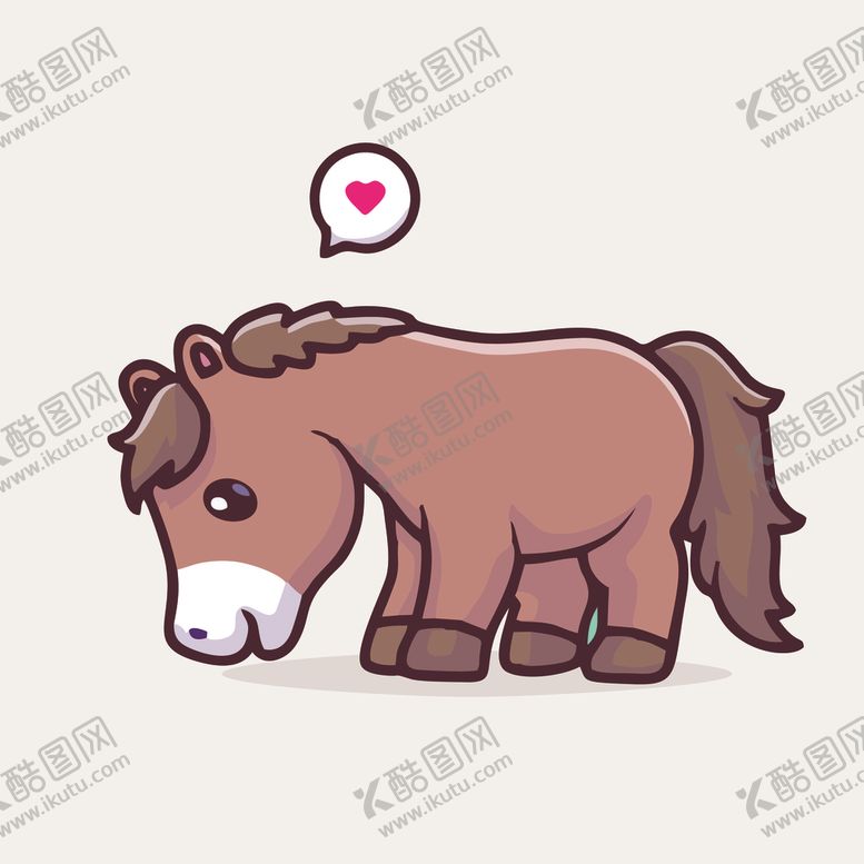 编号：70090902022300077321【酷图网】源文件下载-可爱小马矢量卡通插画