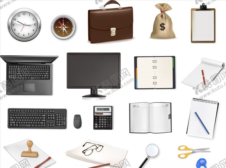 编号：99515109251118554043【酷图网】源文件下载-矢量办公用品
