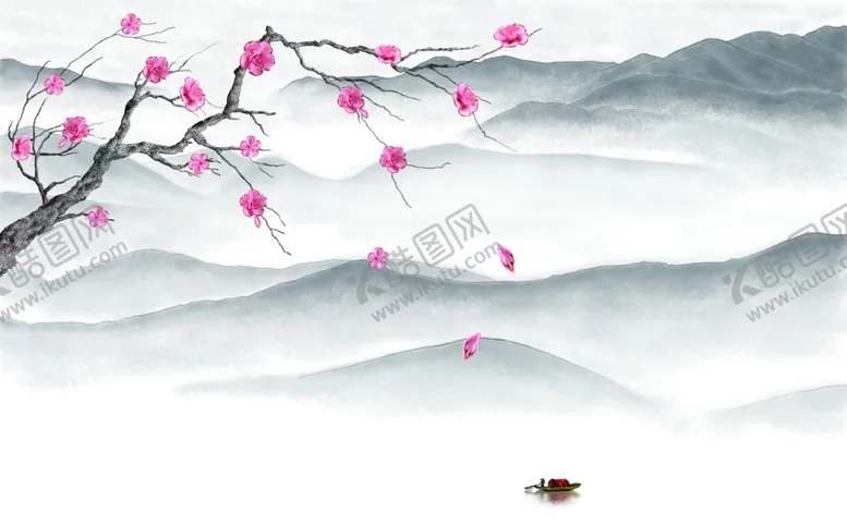 编号：14212807020652533570【酷图网】源文件下载-新中式抽山水背景