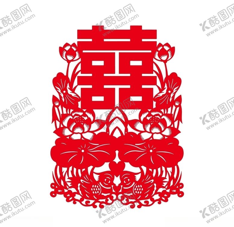 编号：80585405092147599572【酷图网】源文件下载-喜字窗花剪纸