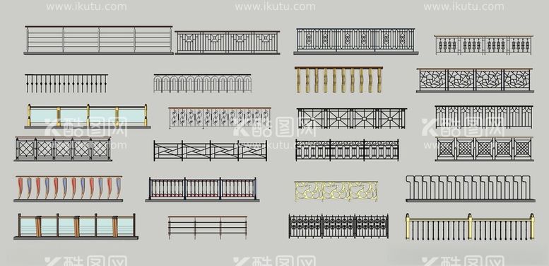 编号：31611712180706051341【酷图网】源文件下载-中式欧式栏杆造型