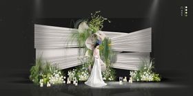 白绿婚礼迎宾区