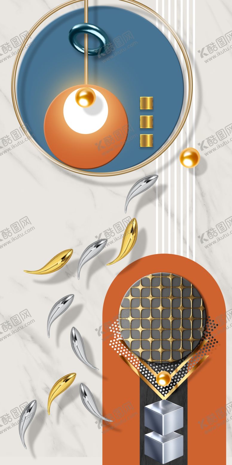 编号：46732509261707169815【酷图网】源文件下载-现代几何抽象装饰画