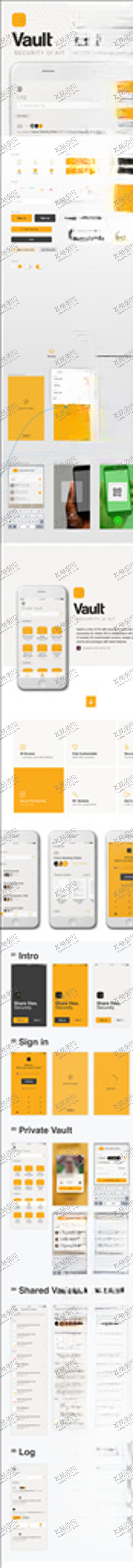 编号：93495905180702141051【酷图网】源文件下载-xd私有文件保密管理黄色UI设