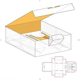 礼盒模折叠立面展开图