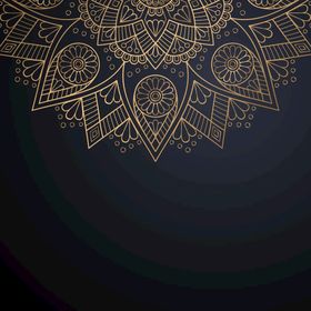 金色古典花纹背景黑背景艺术