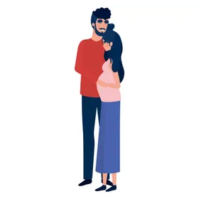 孕妇相关怀过程妈妈怀期卡通人物
