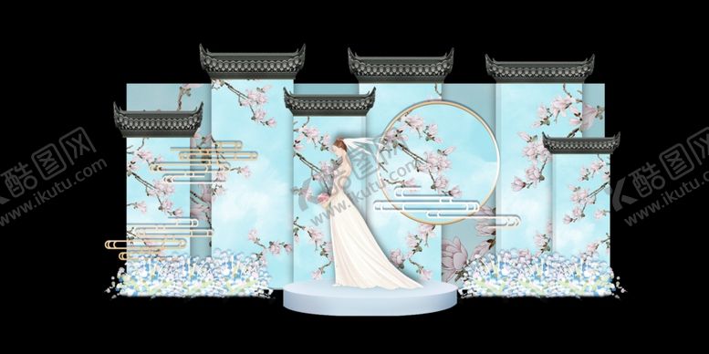 编号：96202810300111339140【酷图网】源文件下载-水墨新中国风婚礼设计背景