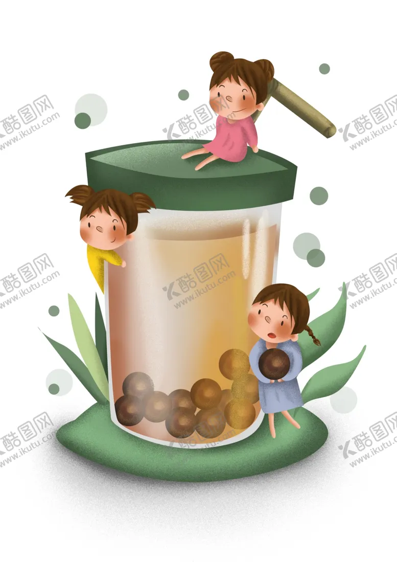 编号：59979604262229175095【酷图网】源文件下载-卡通奶茶