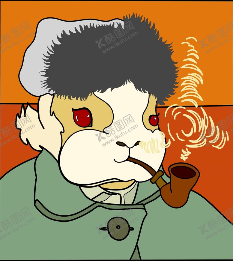 编号：70953809220154429347【酷图网】源文件下载-梵高兔子化插画