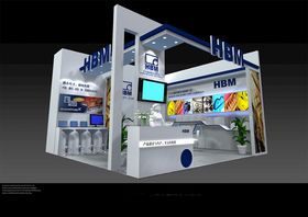展览3D模型二面开口设计标准位灯光效果图
