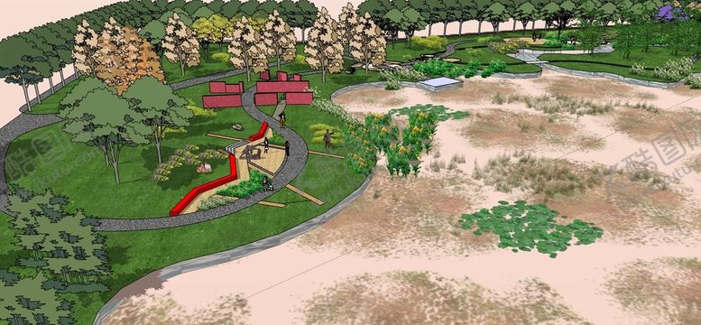 编号：11895001210735438802【酷图网】源文件下载-湿地景观skp模型