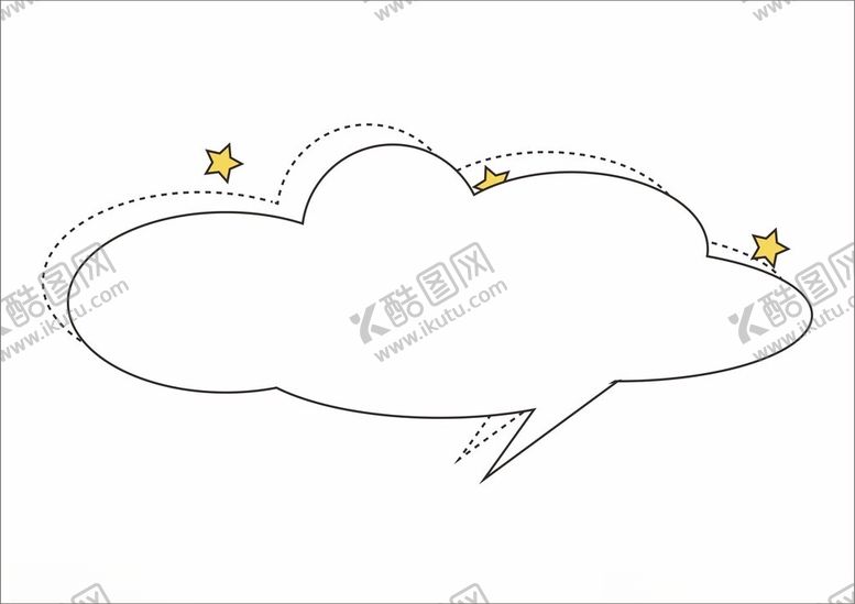 编号：53495502131547117095【酷图网】源文件下载-简约云朵对话气泡线条边框