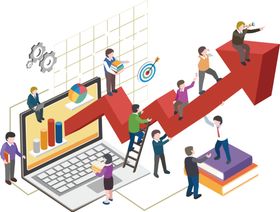 箭头目标人物团结企业海报素材
