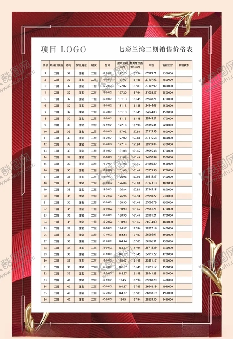 编号：35315206251903458994【酷图网】源文件下载-销控展板价格公示