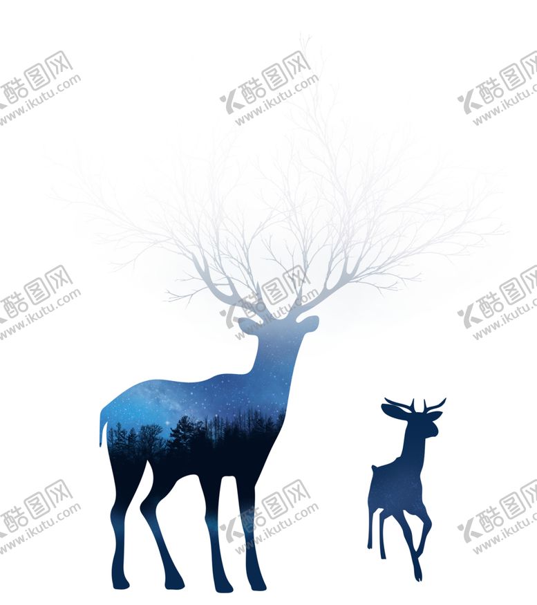 编号：36397102061531281502【酷图网】源文件下载-麋鹿抽象