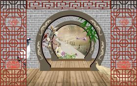 装饰画建筑背景墙