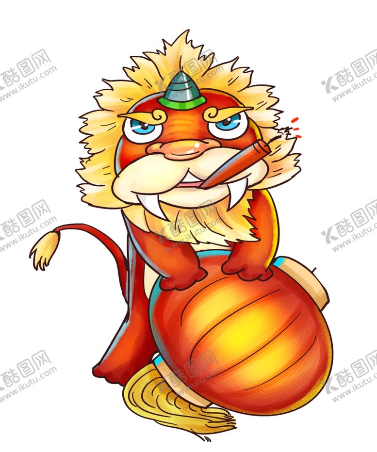 编号：75124010120342105483【酷图网】源文件下载-年兽狮子玩灯笼