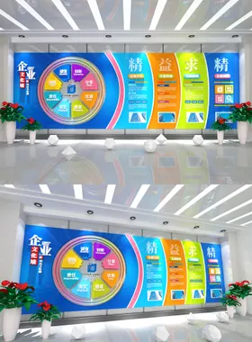 企业文化墙照片画公司简介标语