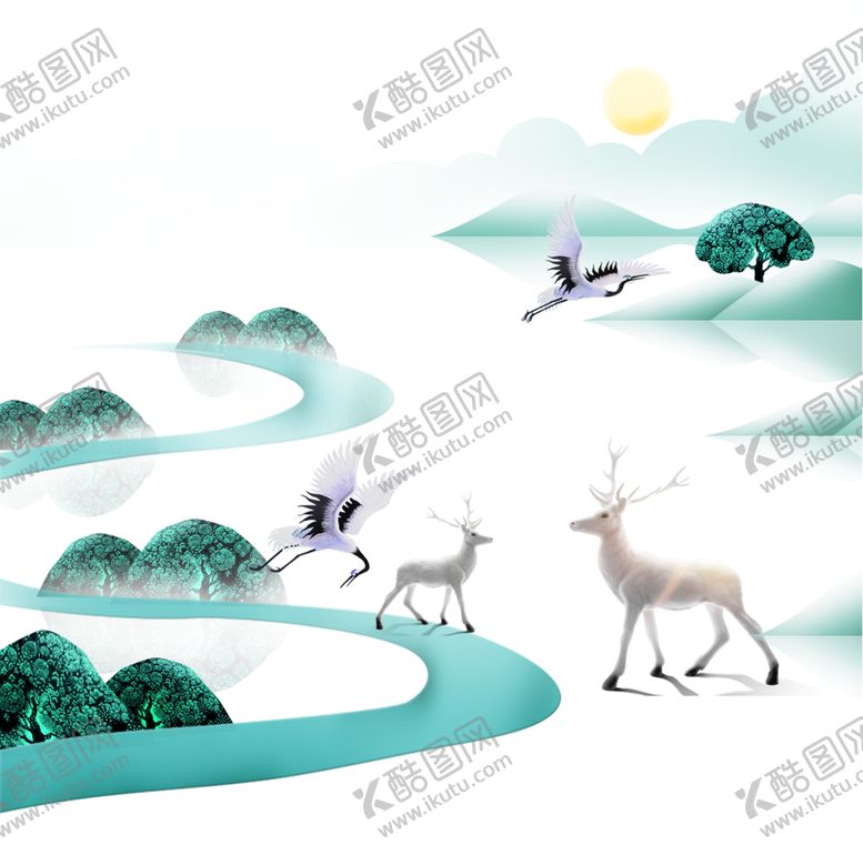 编号：29404905021248051800【酷图网】源文件下载-仙鹤元素