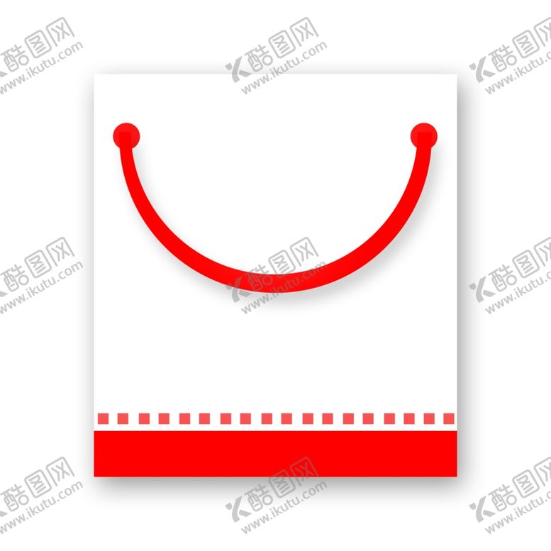编号：25574810200112476415【酷图网】源文件下载-红色虚边提手购物袋