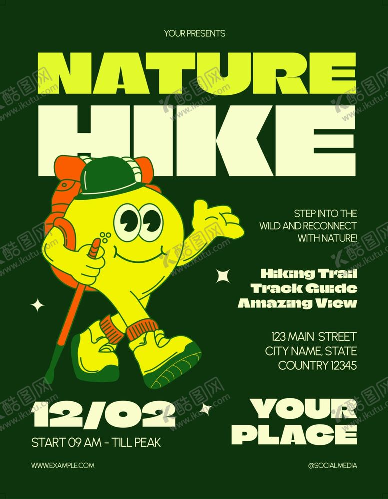 编号：12648704301406355476【酷图网】源文件下载-自然徒步活动宣传海报